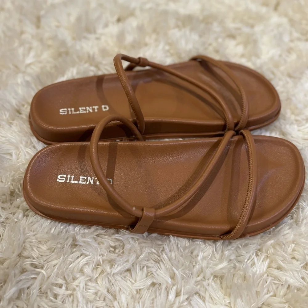 Anthropologie Silent D Hozie Brown Sandals 40  size 9 summer fun